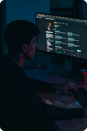 A programmer is working