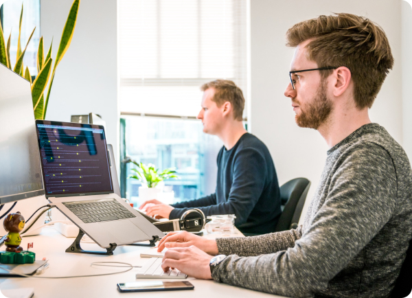 A programmer is working