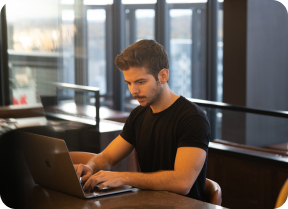 A programmer is working