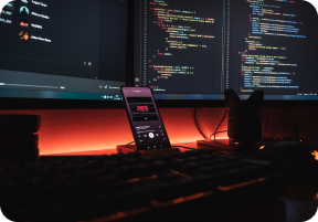 A programmer is working